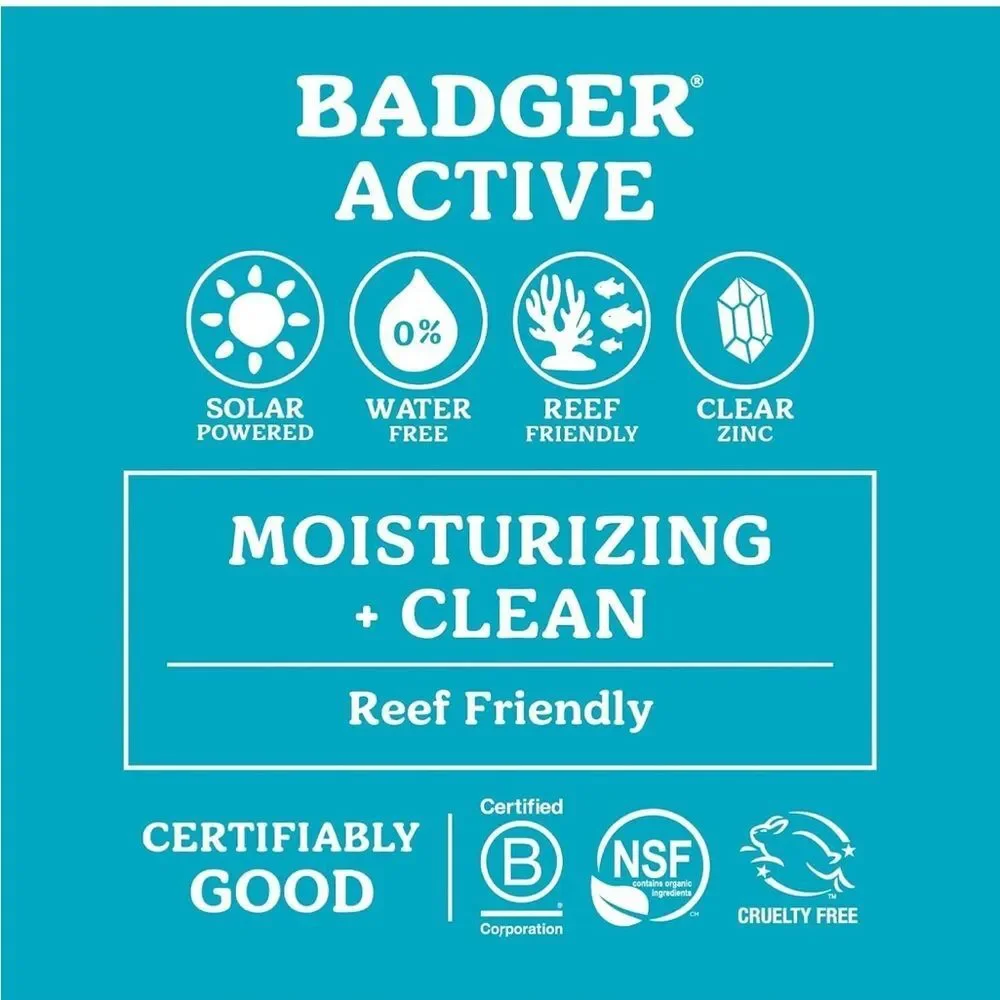 2PK Badger Mineral Sunscreen Face Stick SPF 35 Unscented Zinc Oxide